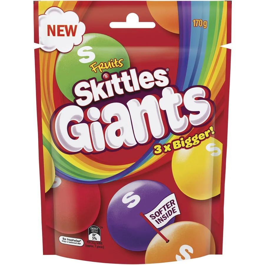 Skittles Giants Fruits 170g, Новый ограниченный выпуск