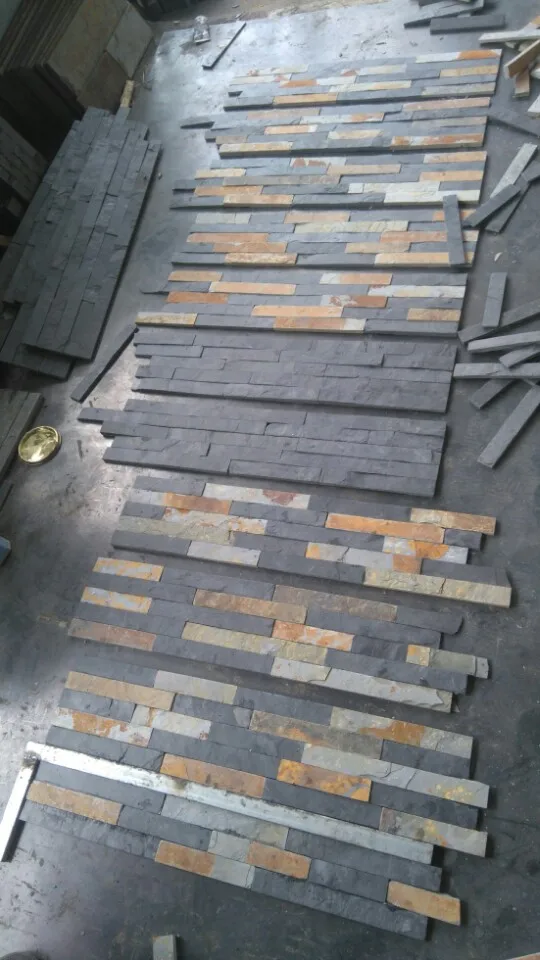 Slate stone wall cladding for exterior decoration multicolor black slate stone Limestone outdoor