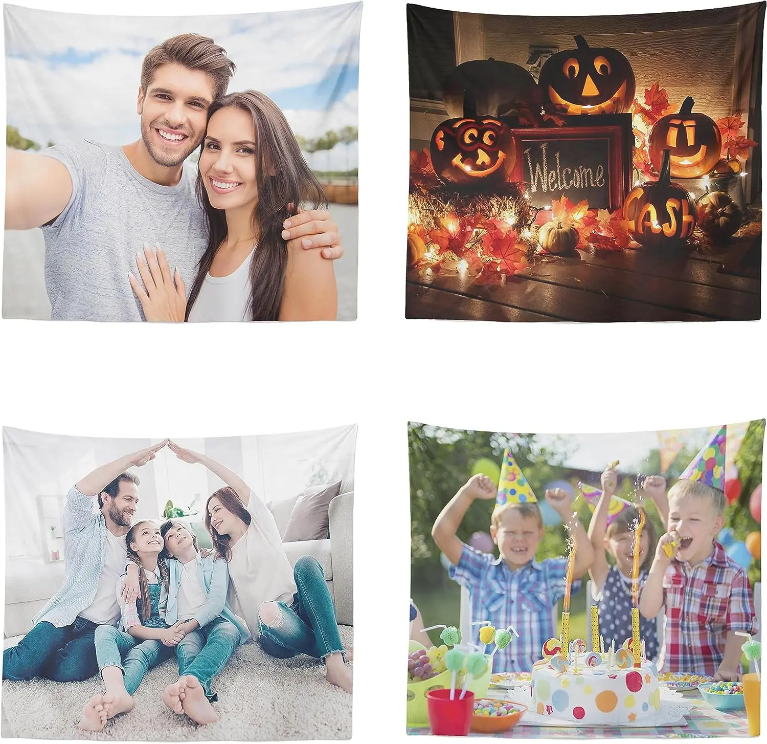 High Quality Design Custom Logo Printed Polyester Fabric Tapestries Wall Decoration Hanging For Home Decor