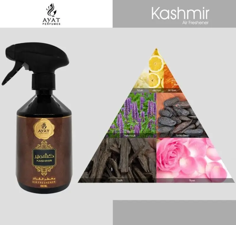KASHMIR 500ml by Ayat Perfumes Home Perfume Unisex Rose Fragrance Room & Car Interior Refresher Spray Halal Certified