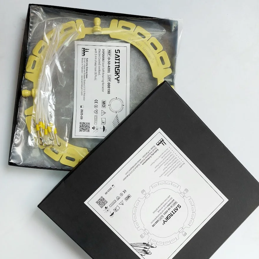 Одноразовый самоудерживающийся Ретрактор набор (с электро-покрытием) стерилизованный крючками 5 мм эластичный 8 шт. в упаковке