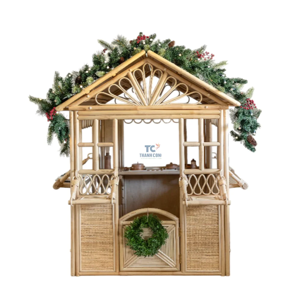 New Design Rattan And Wicker Dollhouses Imaginative Play Kids Pretend Toys House Play Set Dream Doll House Wicker Baby Products