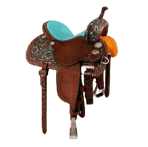 SK InternationalWestern Horse Saddle Tack Set Leather Seat Tree OEM Customized Style Color Suede Fiber Origin Drum Type