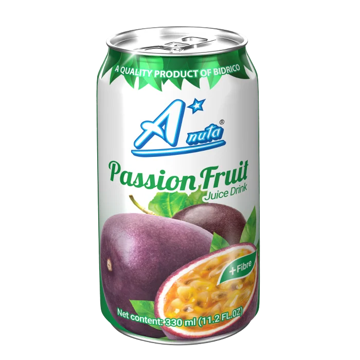 Fast Delivery 2024 Passion Fruit Juice Drink 330Ml Anuta Brand Iso Halal Haccp Beverage Packed In Can Vietnam Manufacturer