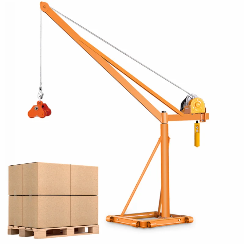 2024 Оптовая цена портативный строительный материал подъемное оборудование 400 кг мини-кран небольшой Электрический Канатный подъемник 360 градусов