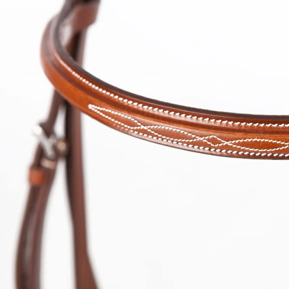 Fancy Stitched Leather English Bridle and Reins Wholesale
