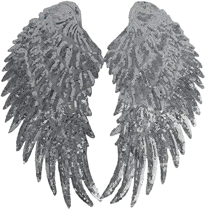 Пайетки с крыльями ангела, патчи с блестками для пришивания утюгом, Аппликации с вышивкой, мотив «сделай сам», аксессуары для одежды, практичные