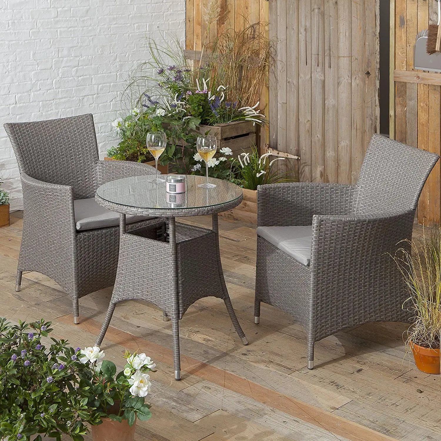 Poly Rattan Garden Furniture Rattan Set Coffee Shop Tables and Chairs