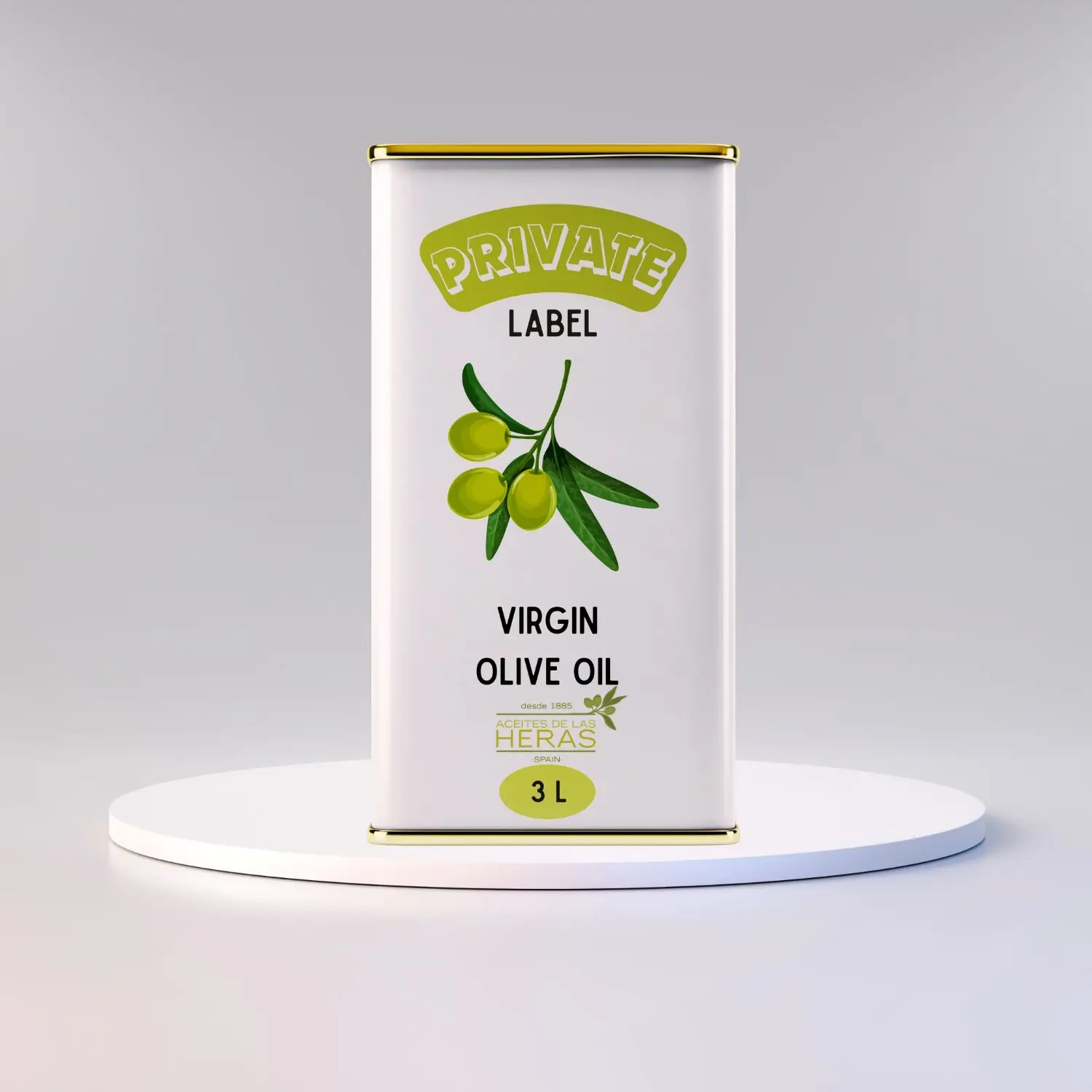 Private Label Virgin Olive Oil 3L Tin Spanish, First Cold Pressed for cooking and seasoning