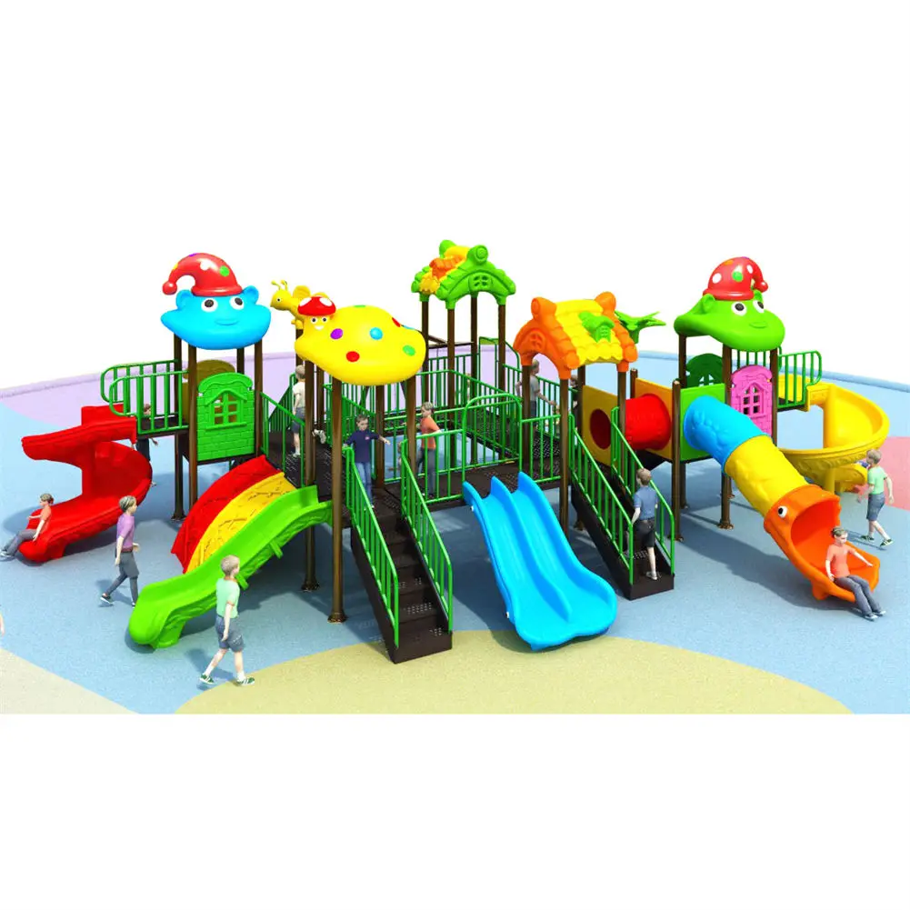 High Quality School Children Plastic Playground with Kid Slides Commercial Outdoor Playground Equipment