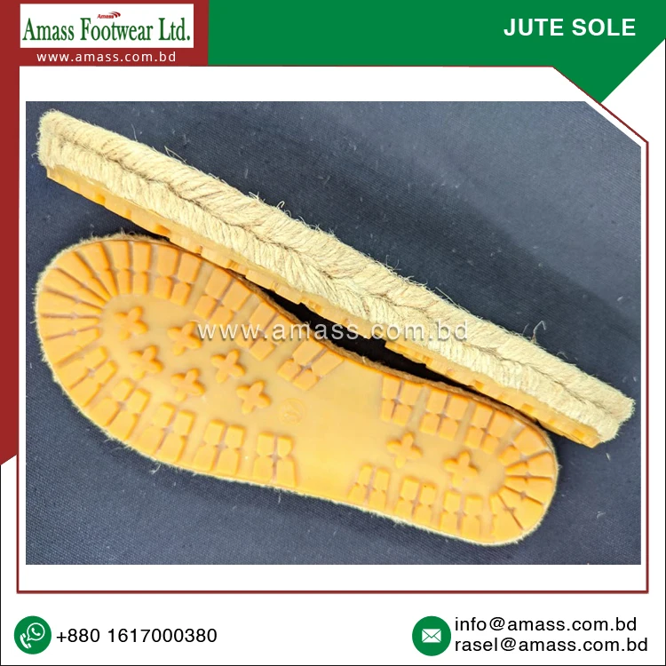 100% Pure and Natural Jute and Rubber Material Made Espadrilles Sole from Leading Bangladesh Origin Manufacturer