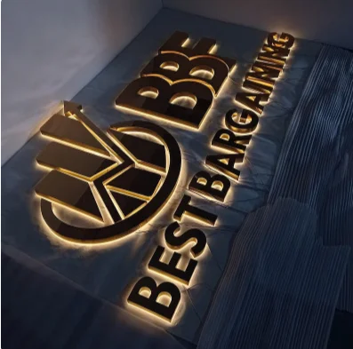 Wholesale Luminous Letter Sign Metal Stainless Steel Backlit Letters