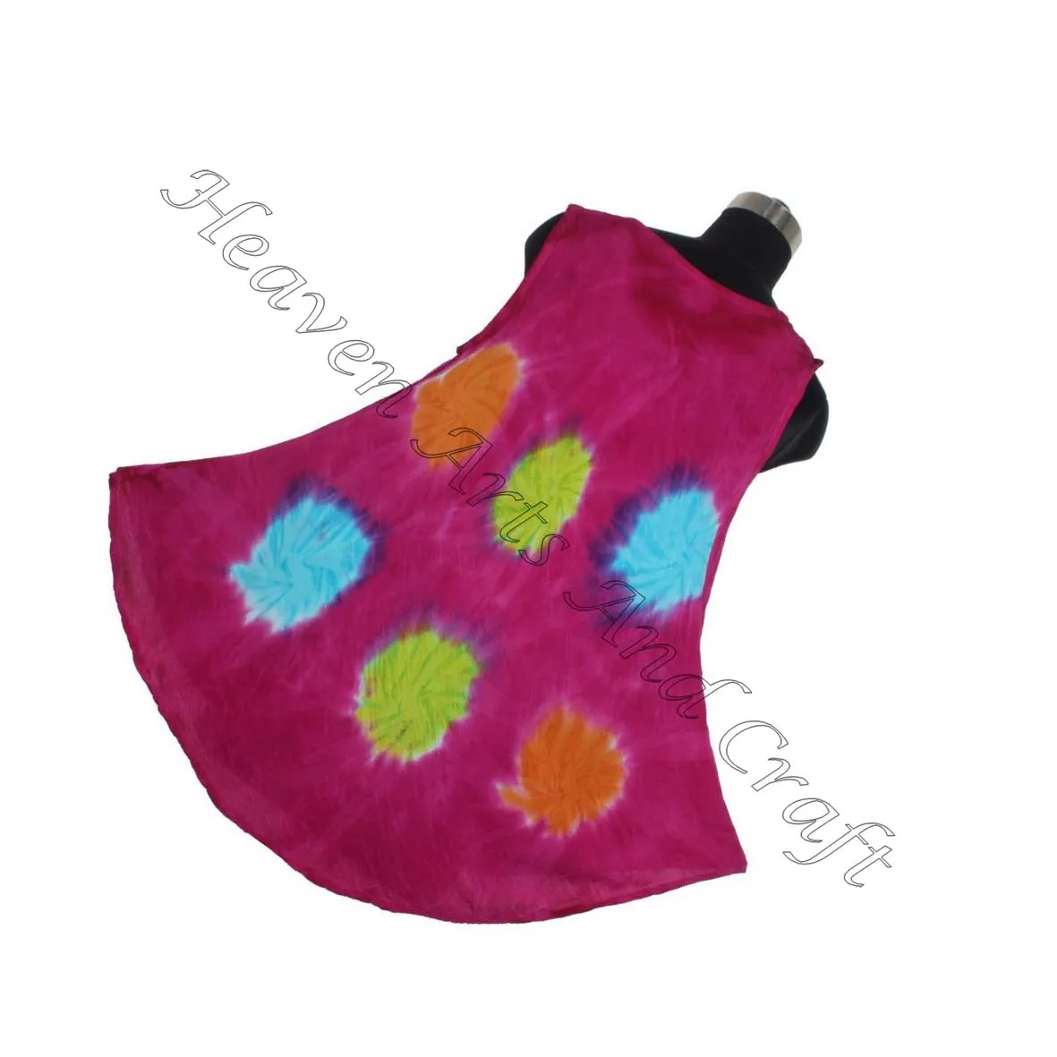 Boho Sleeveless Tie Dye Umbrella Dress Sundress Beach Wear Cover Up Dress