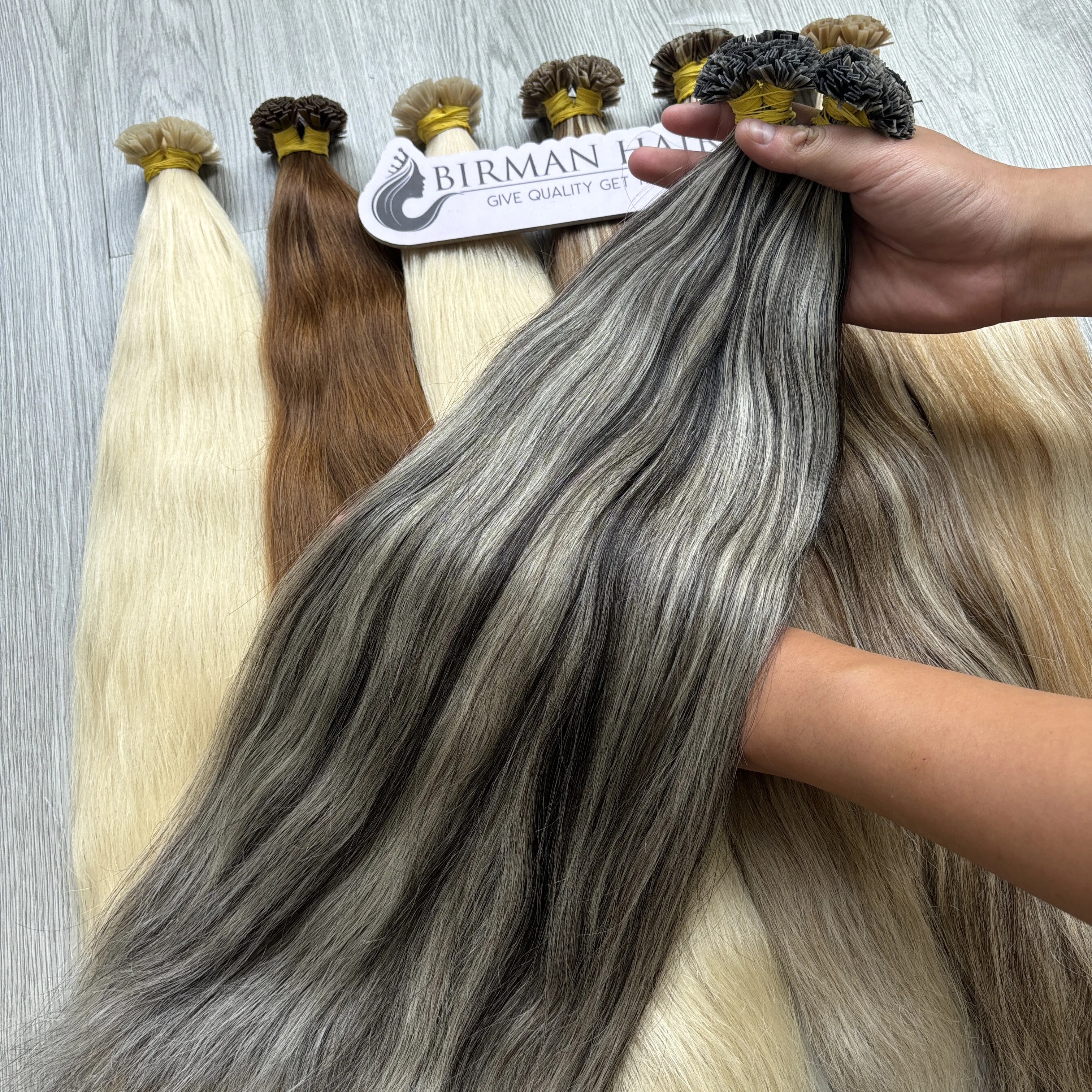 Super Double Draw Straight Remy Hair Extensions Flat-Tip Keratin Premium Luxury High Quality Light Color Body Wave Natural Wave