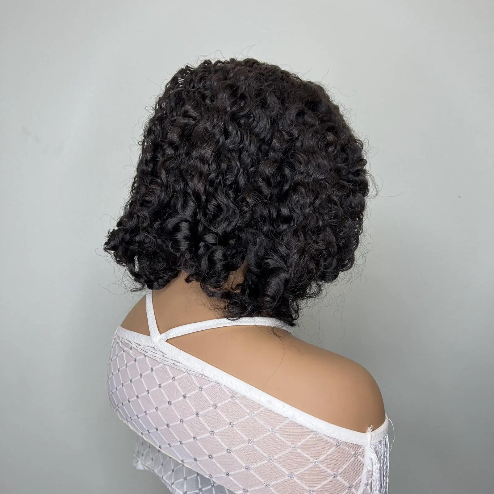 New product: Burmese Curly Hair Wigs Short Curly Wigs with 4x4 Lace Closure DD, 1B, 180% Density and 100% Vietnamese Human Hair