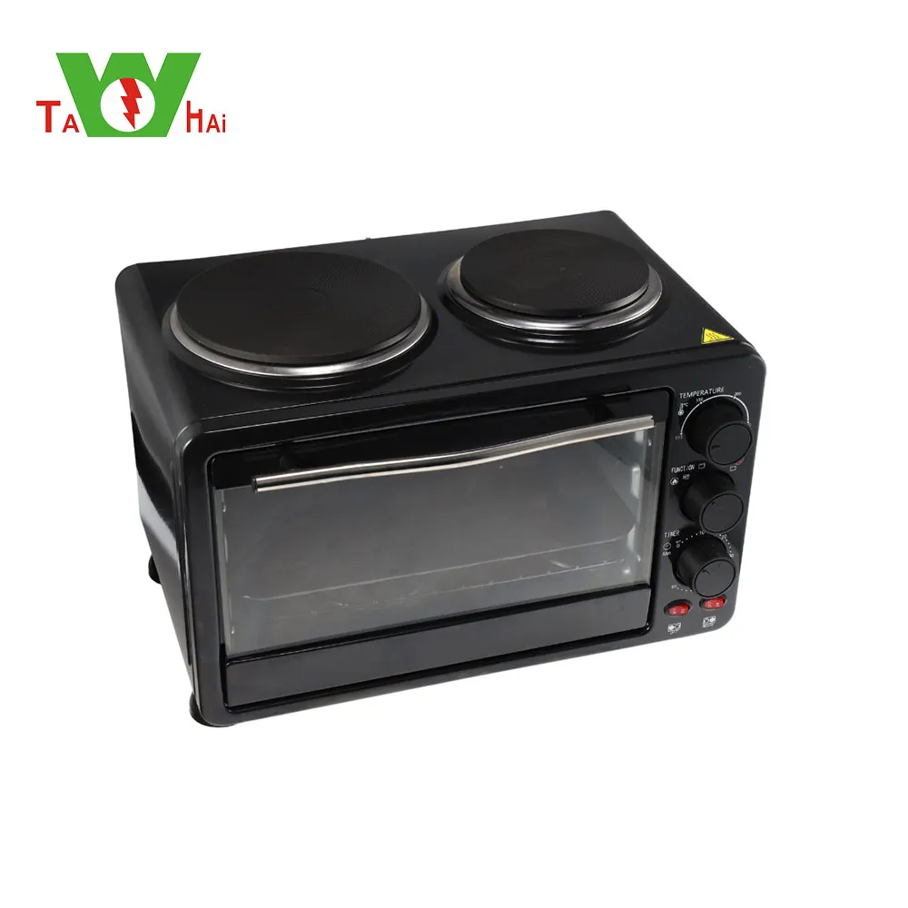 portable table benchtop home baking oven stove electric toaster oven with hot plate