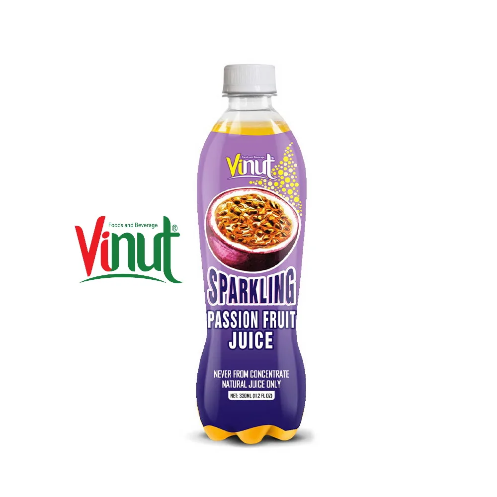 Best Manufacturer Supplier from Vietnam 330m Vinut Sparkling Passion fruit Juice for health good taste from fruit