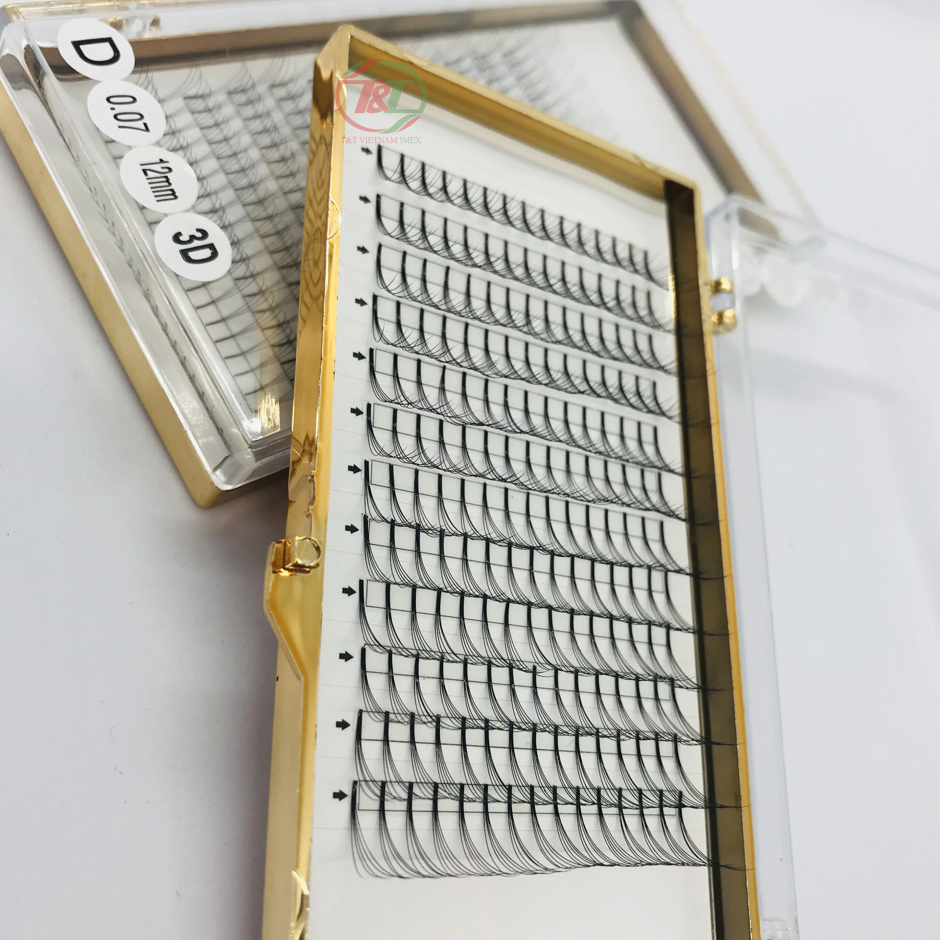 Made in Vietnam factory best price high quality natural eyelashes 3d 4d 5d 7d false mink lashes premade fan private label