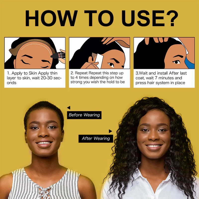 Private Label Waterproof Extreme Hold Invisible Hair Wig GLue Lace Wig Adhesive For Hair Wig Lace Glue