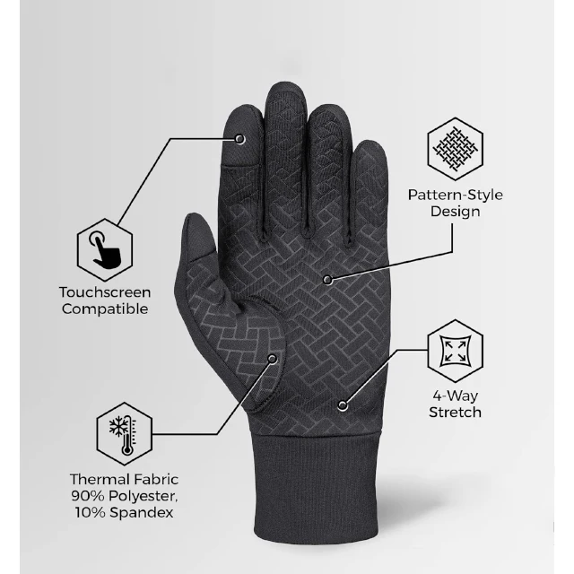Full Finger Silicone Running Gloves Breathable Silicone Palme Full Finger Hand Outdoor Winter Running Gloves
