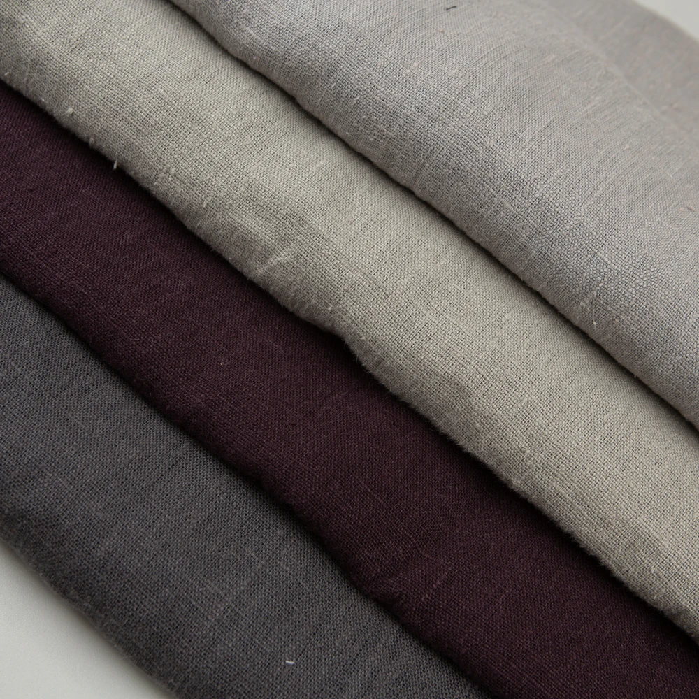 285 GSM 100% льняная окрашенная промытая ткань высокого качества оптом рулон ткани для одежды дышащая ткань