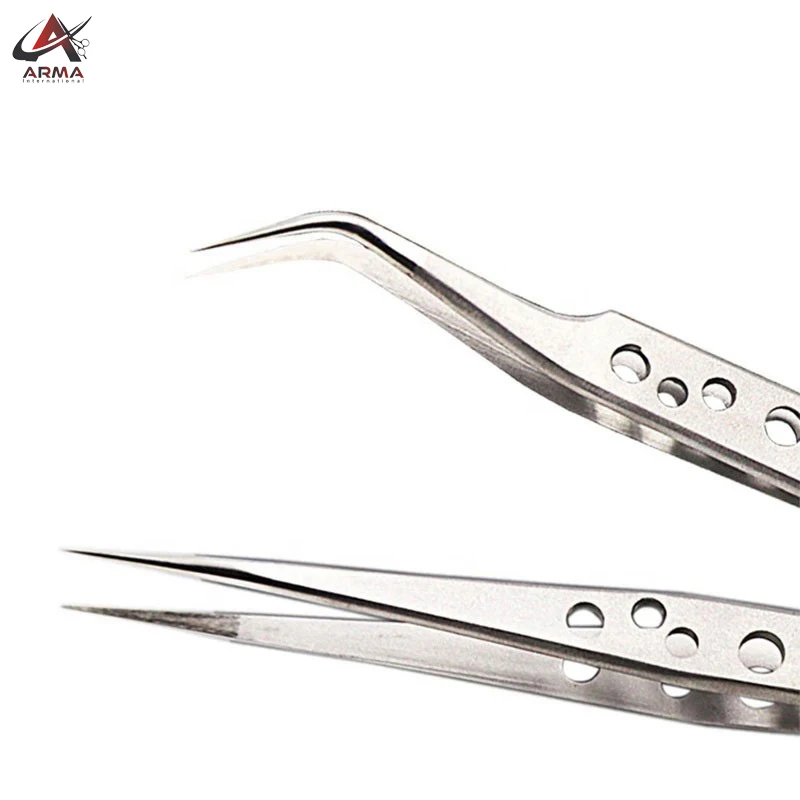 Stainless Non-Magnetic Eyelash Extension Tweezers Latest Design Good Quality Eyelash Tweezers