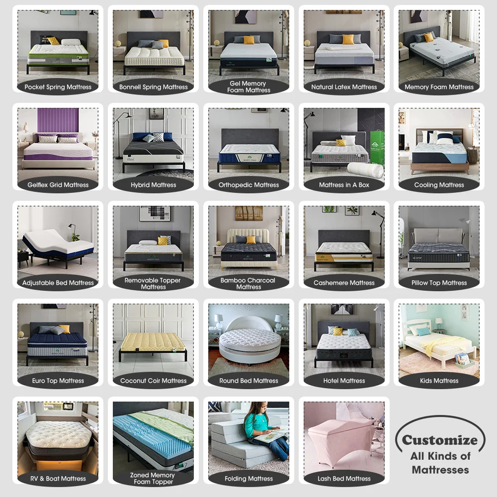 OEM ODM High Quality Hotel Latex Mattress Single Twin King Queen Size Memory Foam In A Box Foam Mattress