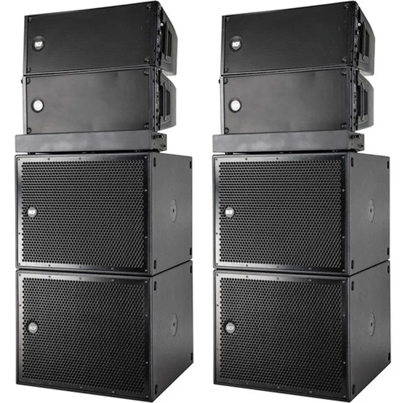 Great budget deal Newly 4set RCFs SUB 8004-AS 18inch Professional Subwoofer + 6x R C F HDL10-A Active Lines Array for sale