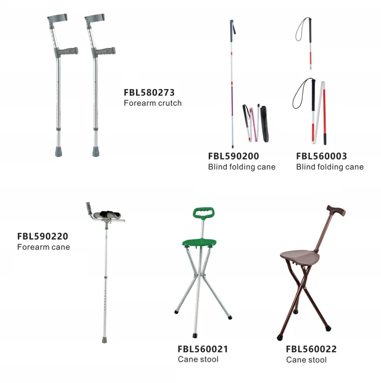 Aluminum Alloy Hiking Pole Printed Plastic Handle Folding Four-section Crutches Folding Cane for the Elderly Walking Stick