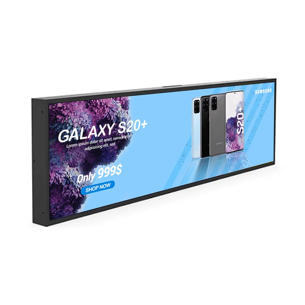 Bring Your Message to Life With Wall And Shelf Mounted 37 Inch Signage Display Bar