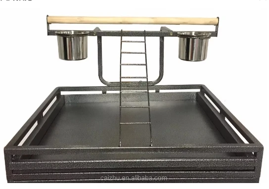 Tall 2- in- 1 Twin Double Parrot Aviary Bird Cage with Play Roof Top Ladder Wheels African Grey Parrots Cockatiels Parakeets