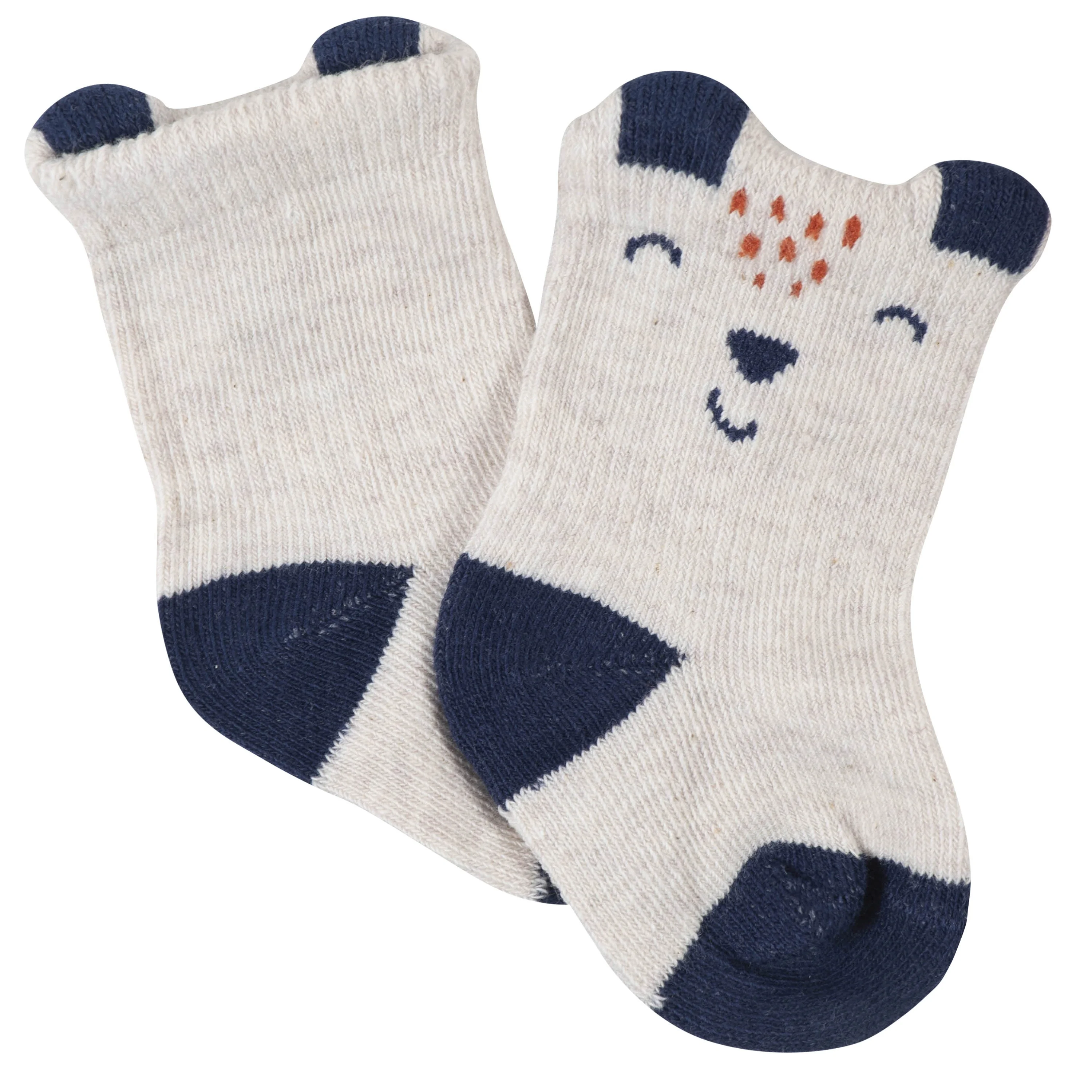 Gerber Unisex 6-Pack Baby Fox Wiggle-Proof Socks Size 0-3 Months for Newborns & Boys