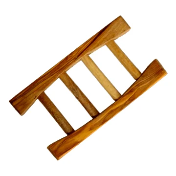 100% Wooden Soap Tray Holder For Bathroom Kitchen Sink Eco Friendly Holder. Ladder Shaped Soap Holder.