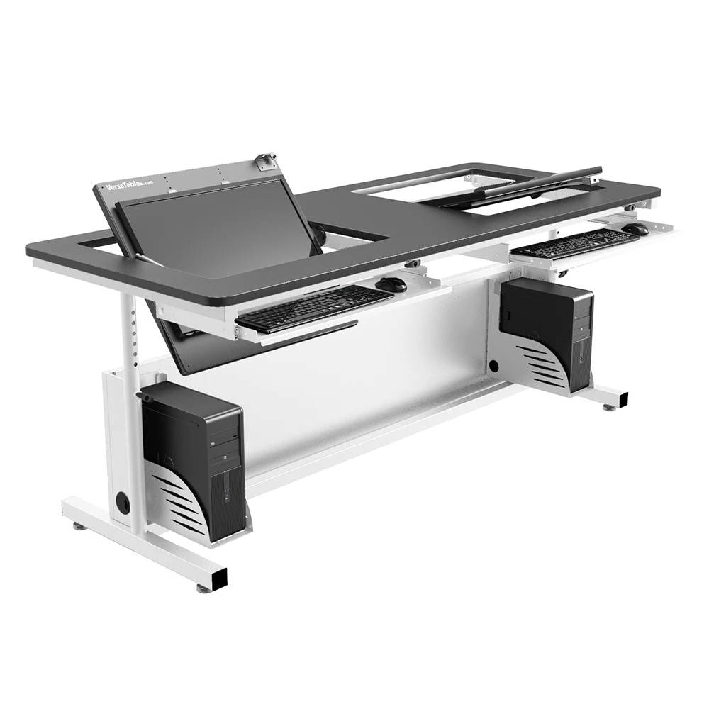 VersaDesk Revolution Adjustable Height Computer Desk  White/Black