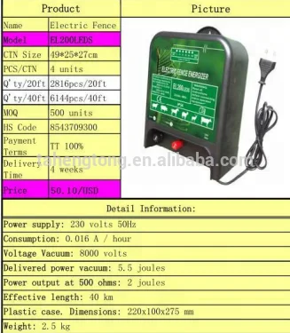 Cattle Solar Powered Farm Electric Fence Energizer/charger