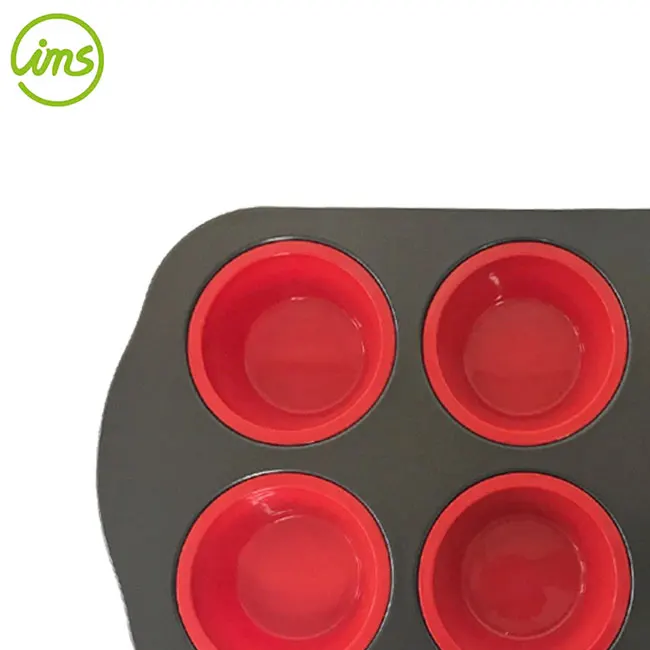 6 Silicone Muffin Cupcake Pan With Steel Frame