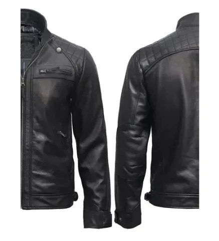 Fashion Men black Lamb Leather Jacket/men leather jackets Pakistan leather jackets Coats New High Quality