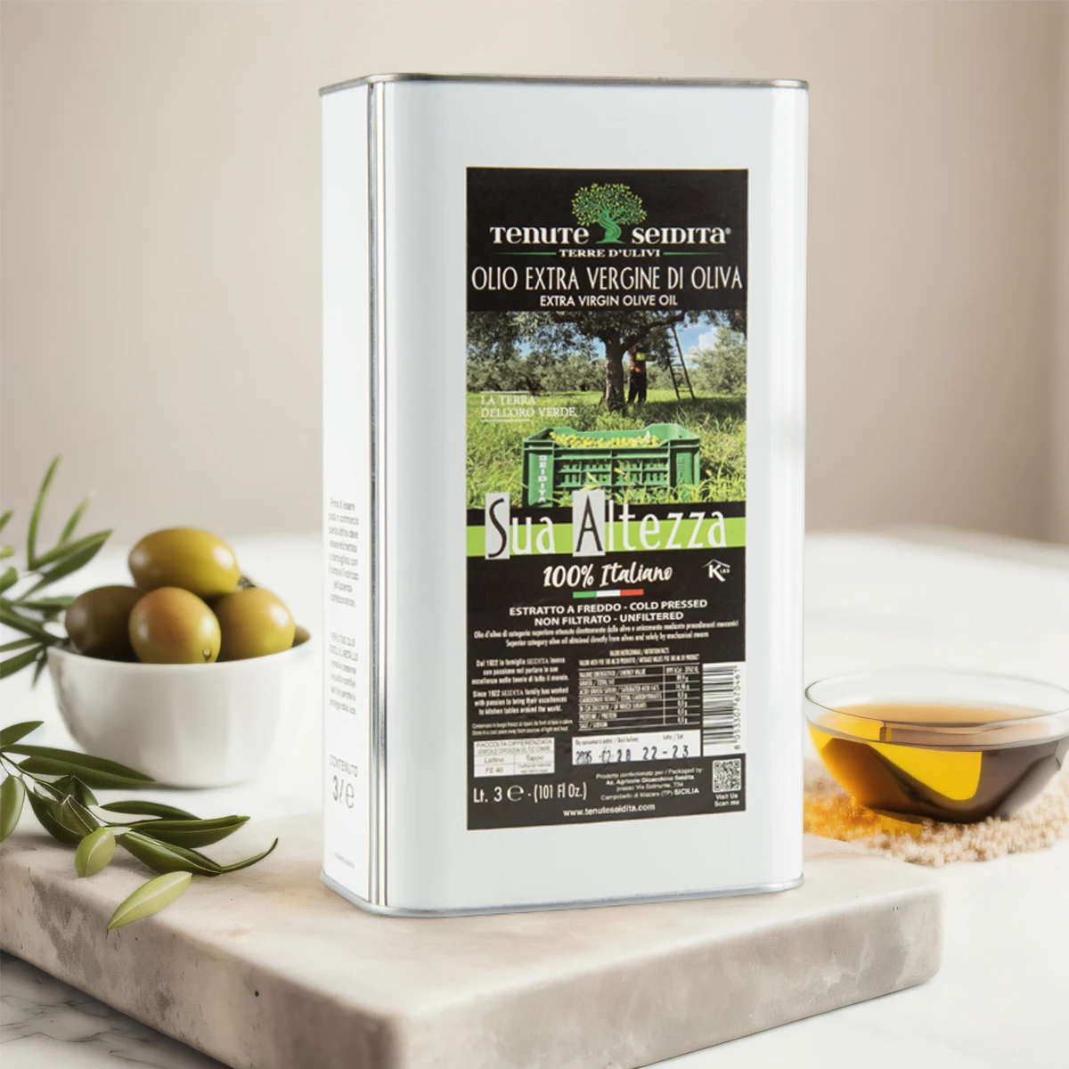 Premium evo extra vIrgin olive oil cold pressed 3L Tin made in Italy ho.re.ca wholesale for cooking