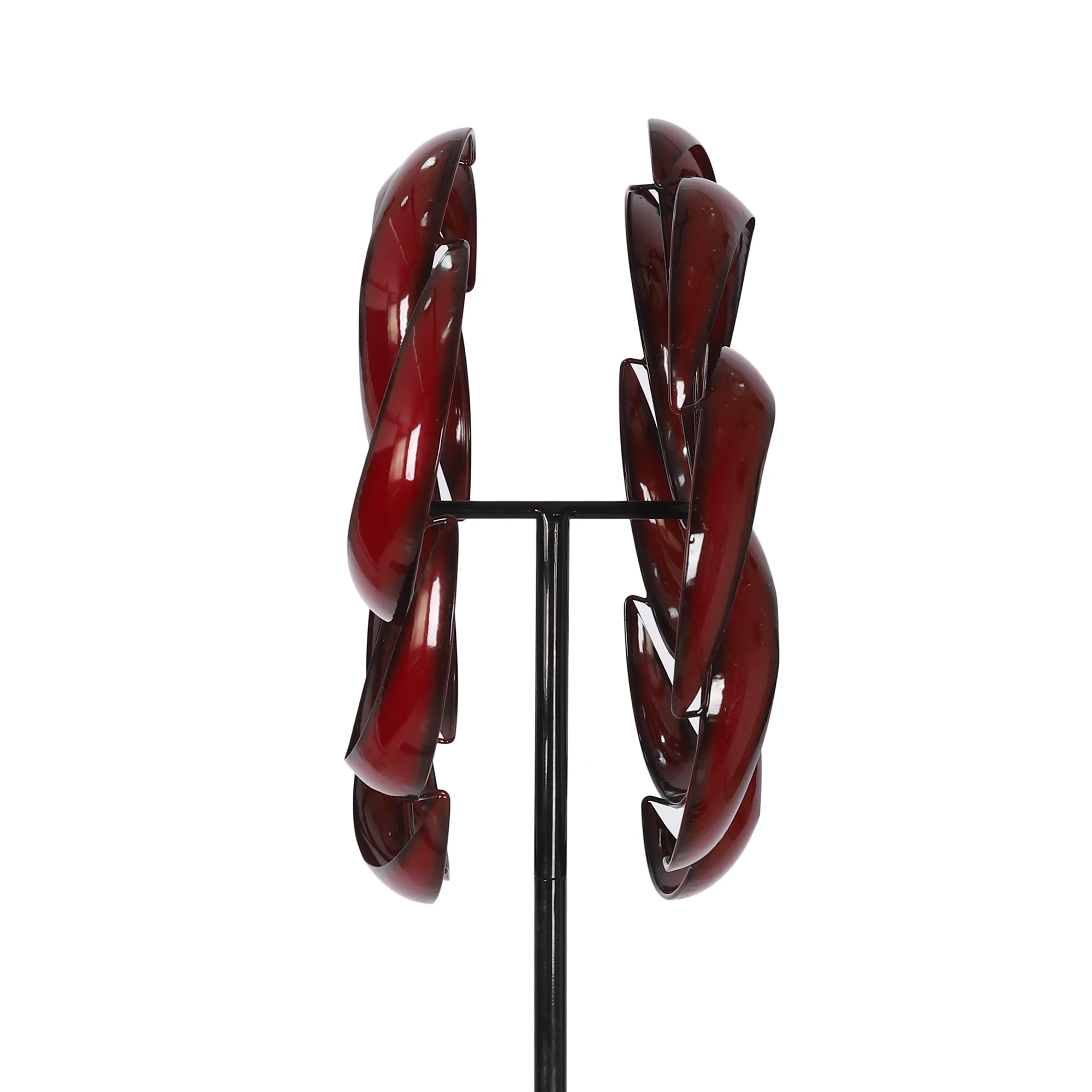 360 Degrees Red Blade Outdoor Windmill Metal Yard Art Spinners Metal Kinetic Wind Spinner