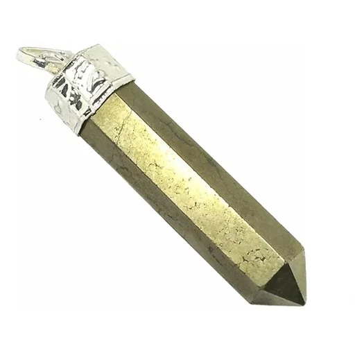 Подвеска-карандаш из пирита подвеска-карандаш с натуральным лечебным камнем золотым покрытием