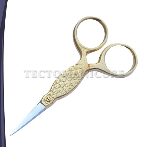 Professional Gold Platted Fancy Handle Embroidery Scissors Silver Color Blade Threading Scissors (10000009831047)