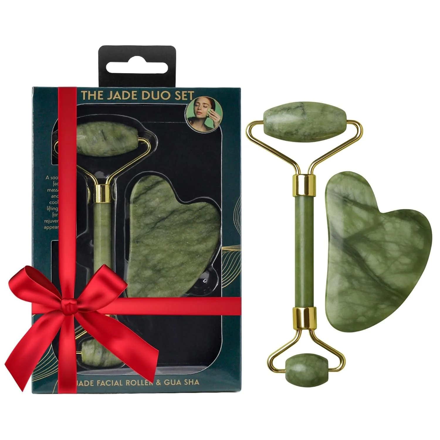 Natural Rose Jade Gouache Scraper Lift Massager for Face Gua Sha Board Set wholesale prices