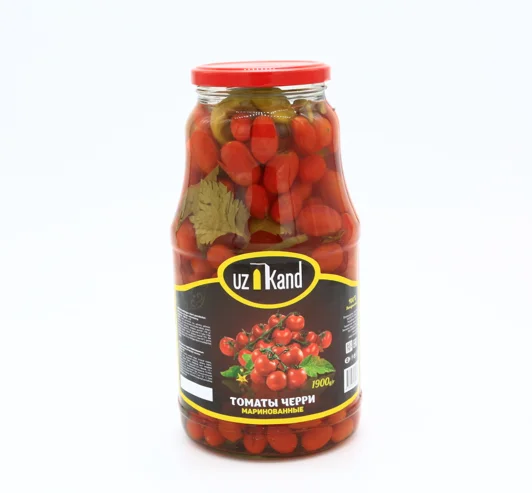 Fresh Crop Glass Jar 1900gr Natural Canned Preserved Vegetables in Brine Salted Pickled Canned Cherry Tomatoes from Uzbekistan