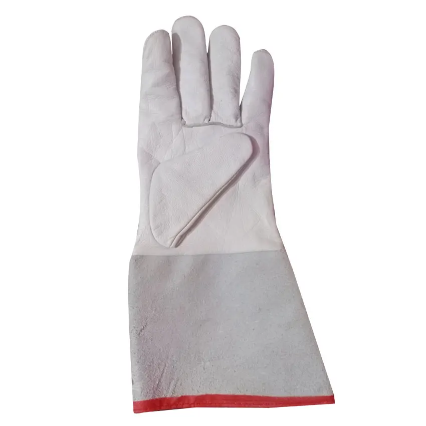 Custom Cow Hide Grain Split Leather Mig Tig  Welding Gloves Inner Lining Fire Resistance Fabric