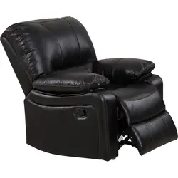 XIHAO modern PU Black Dark Brown Leather Manual Sectional Chair Cheers Recliner Sofa Leather