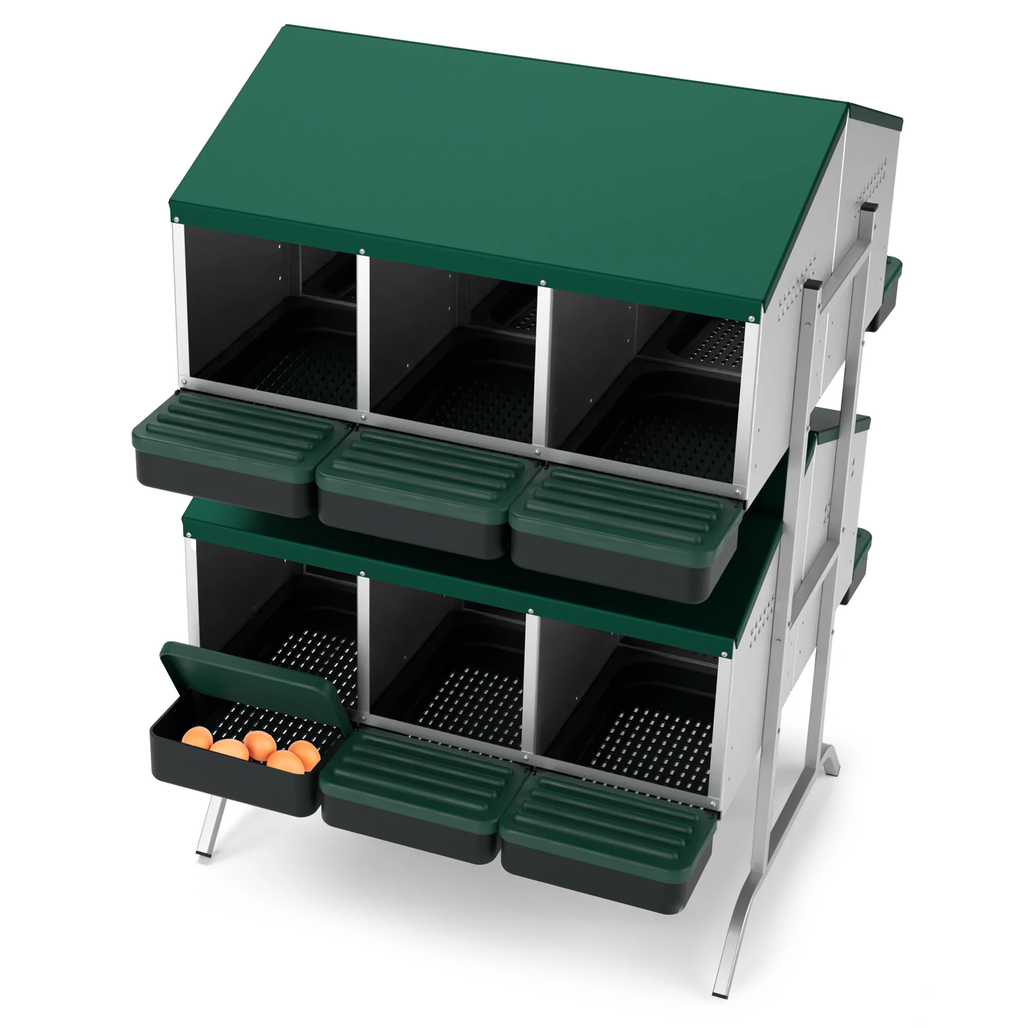 Secure Your Harvest: MG03Q-L Galvanized Steel Nest Box with 12 Spacious Compartments