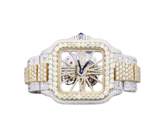 Pass Diamond Tester Custom Wrist Watch For Men VVS Iced Out Watch Buss Down Full Diamond Iced Out Luxury Square Quartz Watches