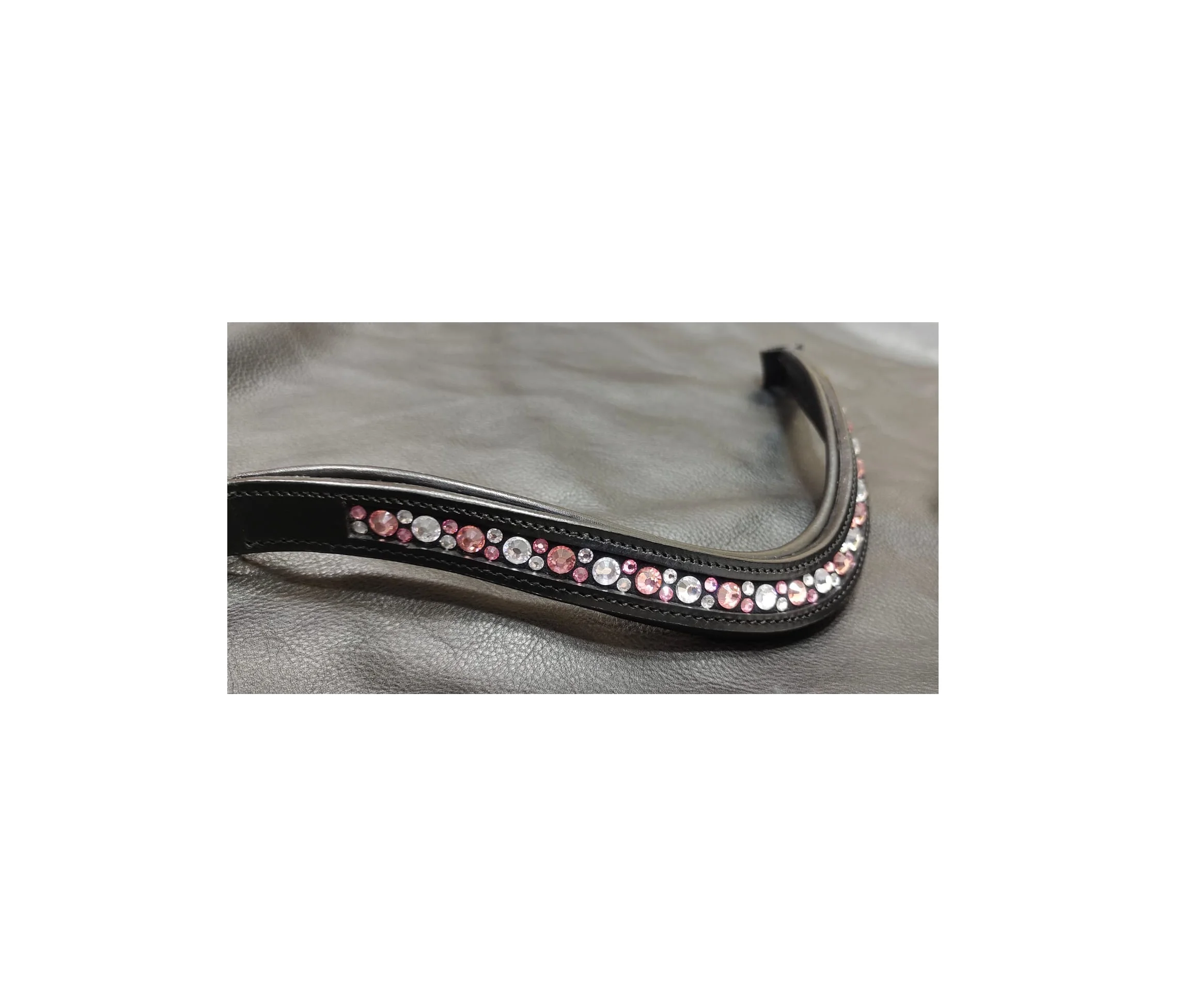 HORSE CRYSTAL BROW BAND Soft Padded Crystal Hot fix Rhinestones brow band
