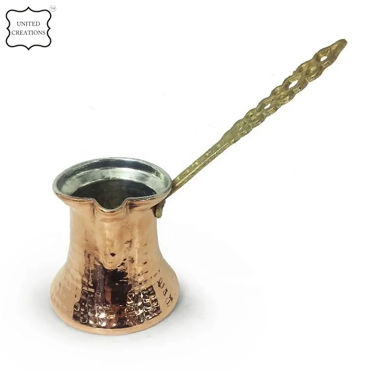 Wholesale Hammered Arabic Copper Coffee Pot with Metal Handle Sultan Style