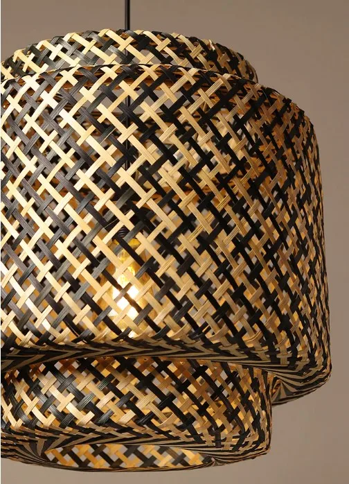 Натуральный бамбуковый абажур ручной работы